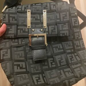 Preloved Fendi Y2K Gray and Black Men's Messenger Bag